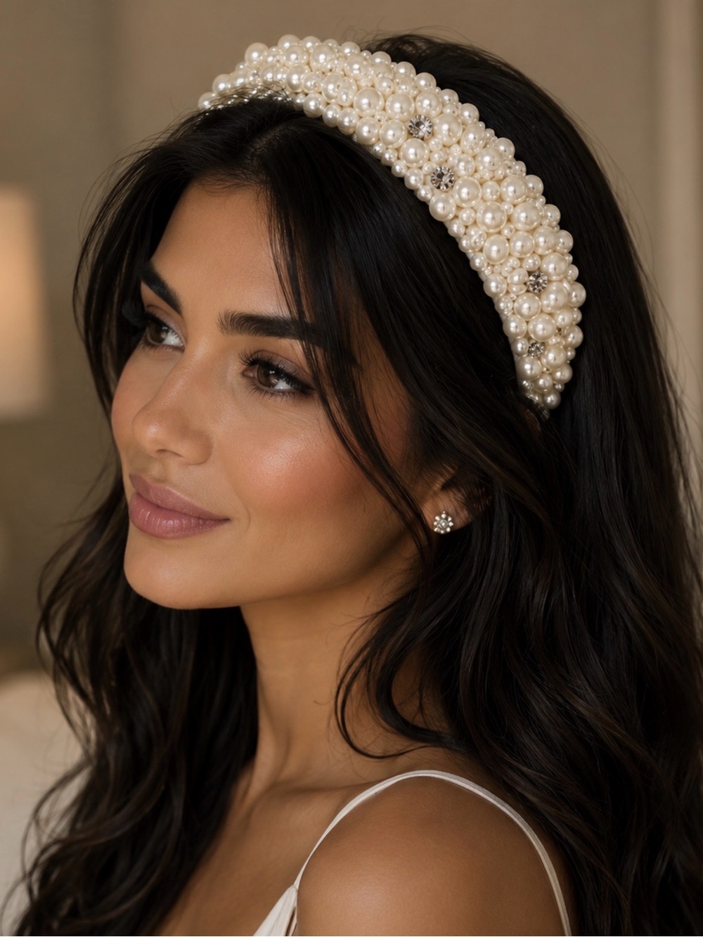 Rhinestones and pearls headband